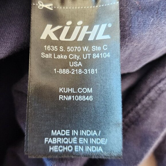 KUHL Mens Small WildFibre Organic Cotton Blue Long Sleeve Thumb Holes Shirt - Picture 9 of 11